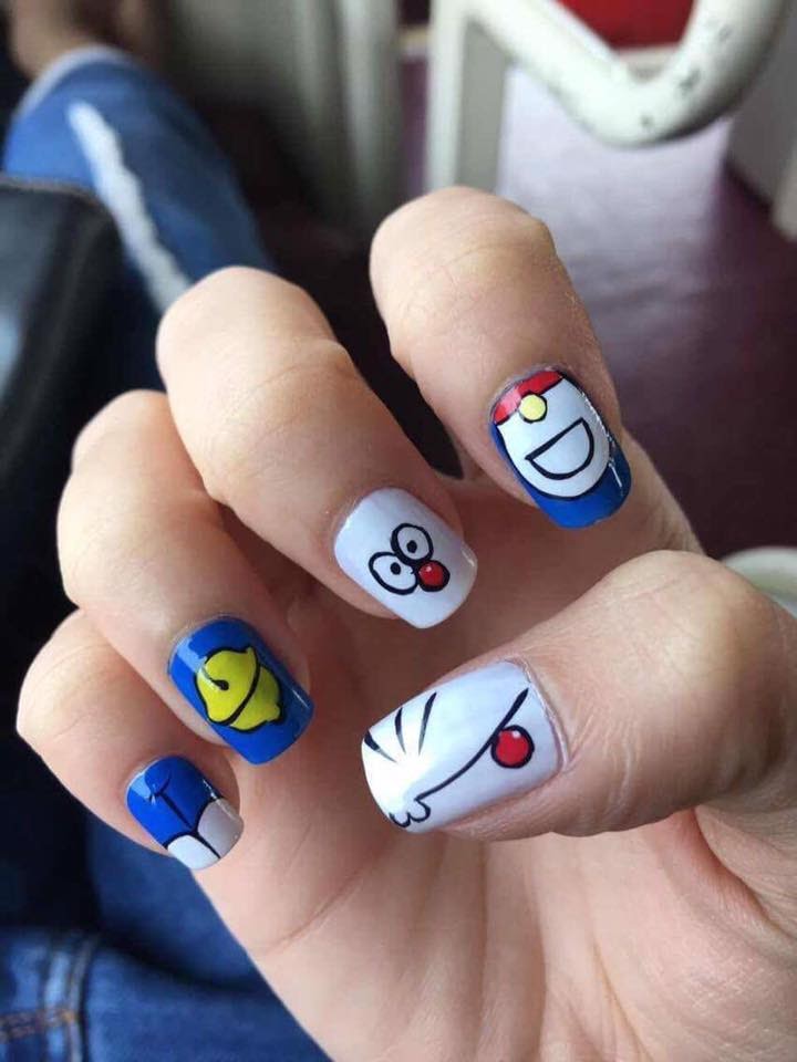 Mẫu Nail Doraemon Hoạt Hình Dễ Thương Đẹp